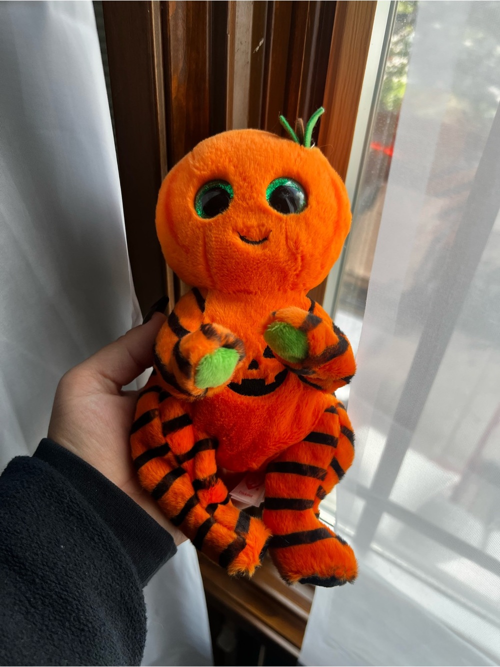 Ty Orange and Green Plush Pumpkin Reptile Toy